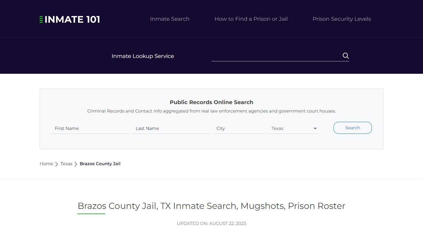 Brazos County Jail, TX Inmate Search, Mugshots, Prison Roster